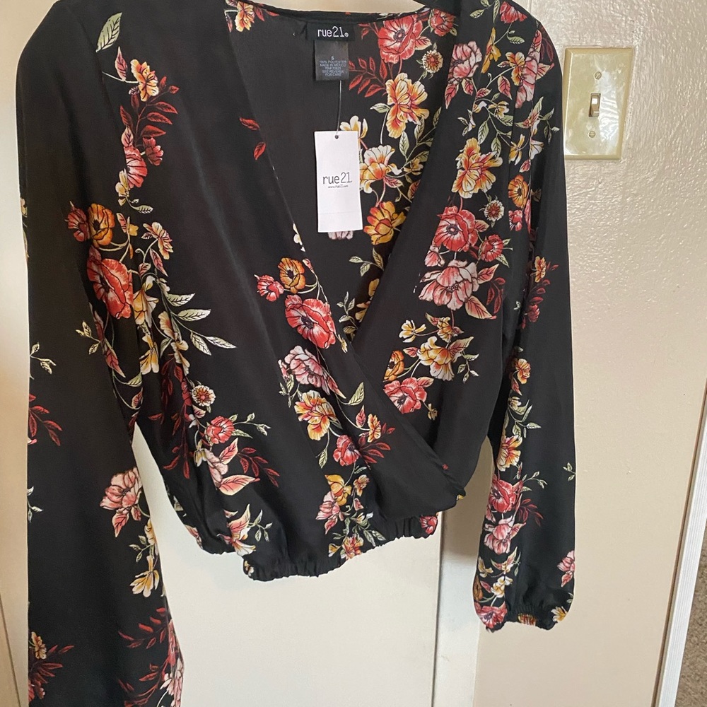Black Floral Blouse